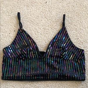 NWOT Multicolor sequin bralette top